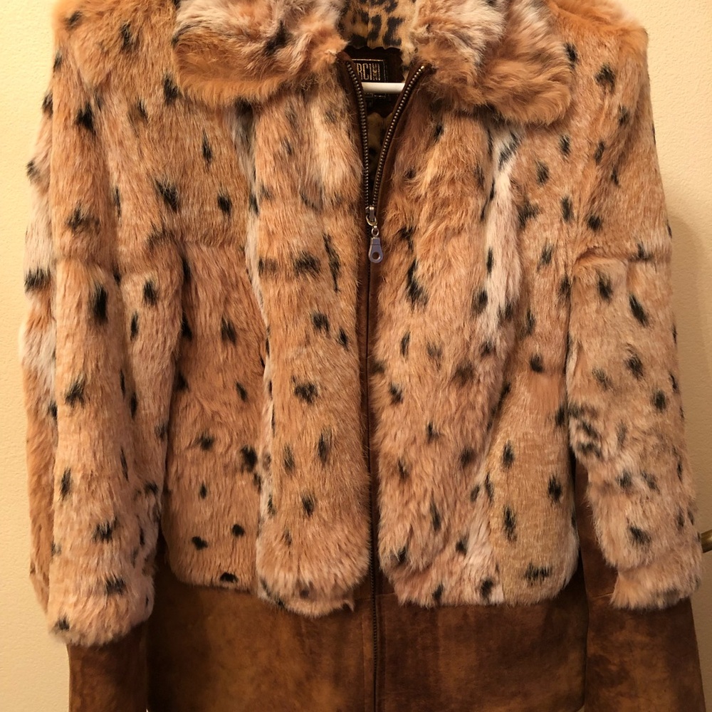 Fur (rabbit) / suede jacket